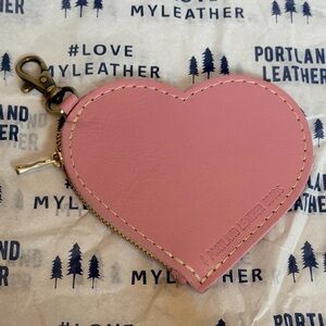 Heart Pouch Vintage Pink Portland Leather Goods NEW